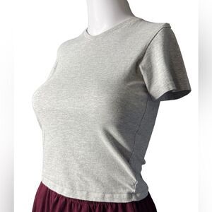 Kid Nation Short Sleeve High Neck Short Sleeve Top Grey Size XS